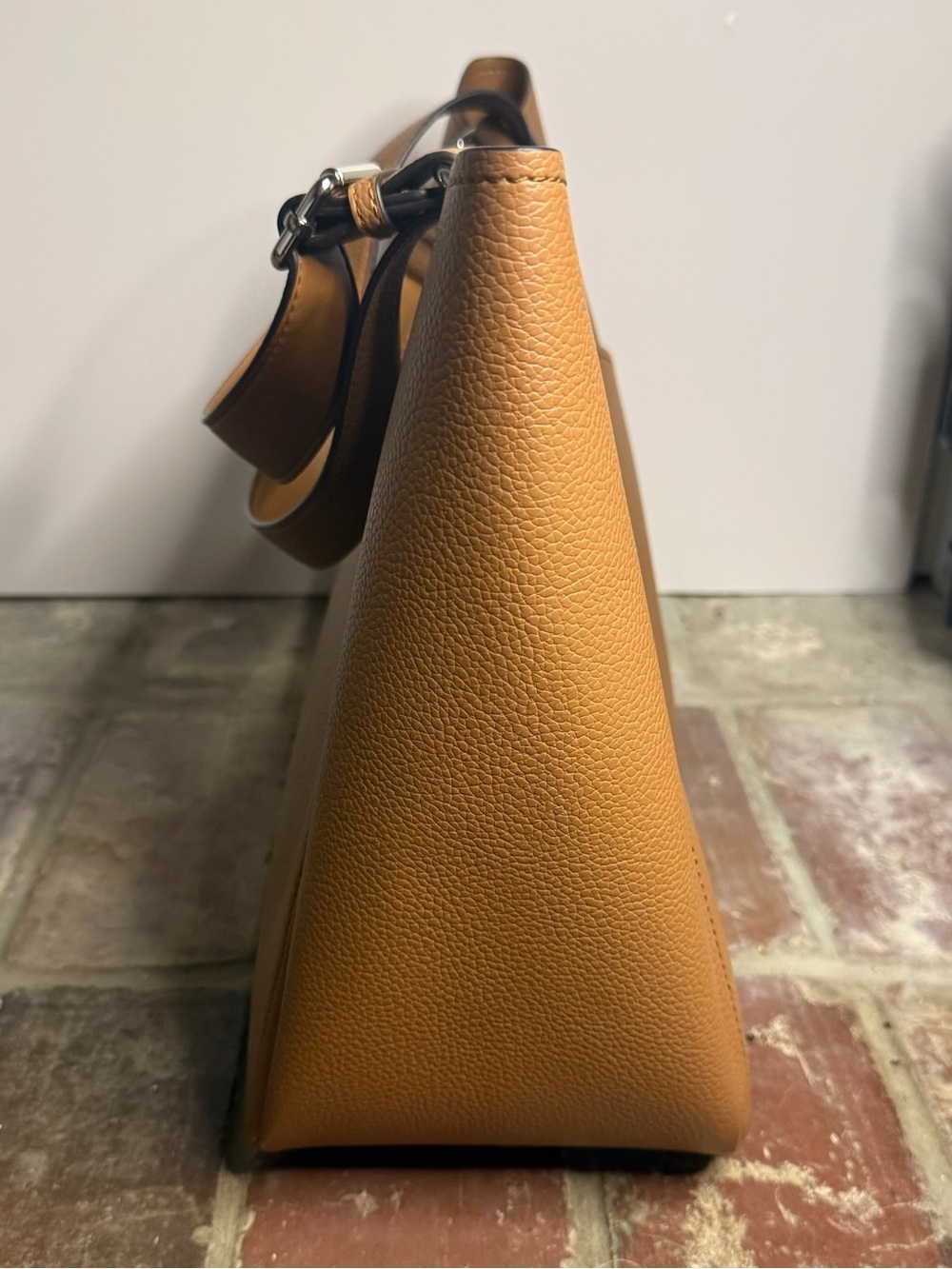 Calvin Klein Camel Pebbled Leather Open Tote – Large - Picture 4 of 9